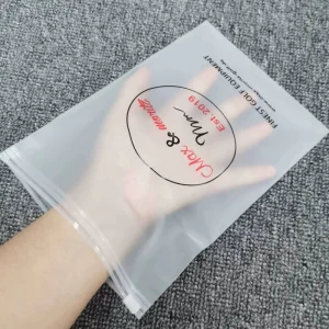 Frosted Plastic Zipper Bags Custom Print Clothing Garment Transparent Poly Packing Slider Ziplock Clear Bag