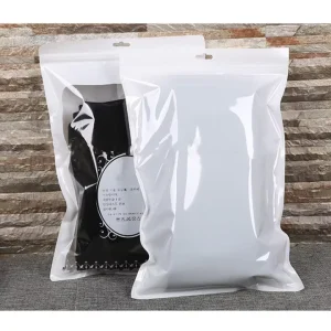 Frosted Zip Lock Reusable Custom Eco Friendly Garment Packaging Bag with Clear Plastic Recyclable Custom Logo for Socks Clothing