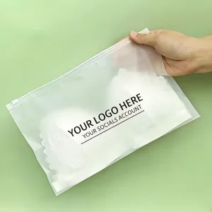 Frosted Zipper Bag Clothing Lingerie Underwear Packaging Reusable Zip Lock Clothing Bag with Custom Logo