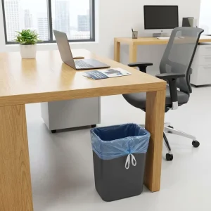 Full Biodegrade Black White Drawstring Trash Bags 10 20 30 45 Gallons Disposable HDPE Liner Roll Industrial Use REACH