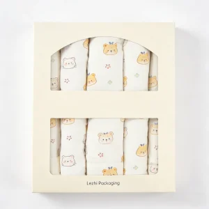 Fully Customizable Art Paper Children’s Blanket Packaging Display Box Bag Window