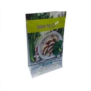 GMP Workshop Food Grade Flat Bottom Laminated Plastic Packaging Bags for Food Dumpling Soup Retort Pouch STPP