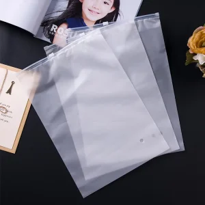 GRS Certified Durable Frosted PE Zipper Bag Custom Logo Soft Touch Slider Plastic Packaging Pouch for Shoes 100pcs