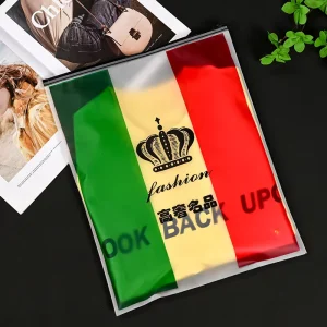 GRS Custom Frosted Black Plastic Zip Lock Bags Clothing Biodegradable Packing Bag Clothes Zipper Frosted Packaging Bag