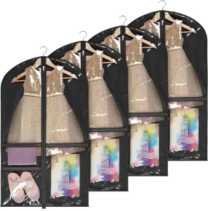 Garment Bag Kids Dress Bag for Hanging Clothes Dance Dress Bag Non Woven with PVC