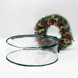 Garment Cover Christmas Wreath Storage Bag PVC Tote with Zippers and Organizer