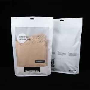 Garment Packaging Recycled Materials Custom Logo Gravure Printing Ziplock Bag with Clear Window for Shoes Clothing Socks & Fur