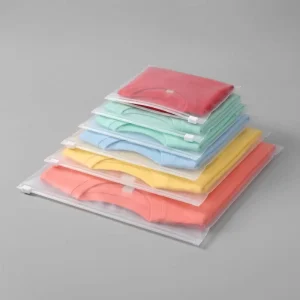 Garment Packaging T Shirt Clothes Bag Plastic Packaging Slider Ziplock Custom Frosted Transparent Zipper Bag For Clothing