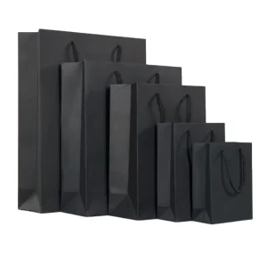 Gift Custom Printed Shopping Paper Bag With Your Own Logo Black Handle Gift Kraft Paper Bag Custom