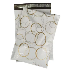 Good Strength Gold Circle Design Poly Mailer Bag Plastic Apparel Packaging Polymailer Shipping Bag