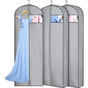Gray Non-Woven Modern Minimalism Wedding Dress & Coat Dust Bag Dustproof & Moisture-Proof Hanging Cover Model XS-029
