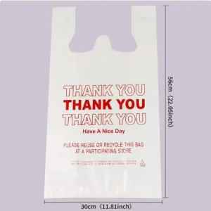 HDPE Manufacturer Thank You Bags Custom Side Gusset Plastic Shopping Bags for Apparel with Logos