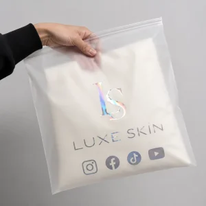 Heavy Duty Frosted Online Store Packaging Bags With Gold Logo Hot Stamping For Custom Garment Packaging Bulk Supply