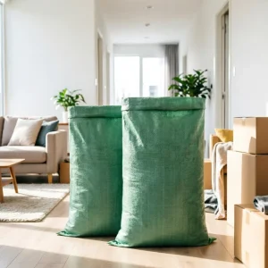 Heavy Duty Green Moving Bags for House Relocation Large Capacity Storage Sacks for Clothes Bedding
