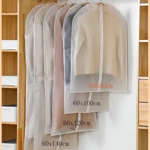 Heavy Duty PEVA Shirt Suit Cover Storage Garment Bag with Clear View Panel and Zippered Pocket