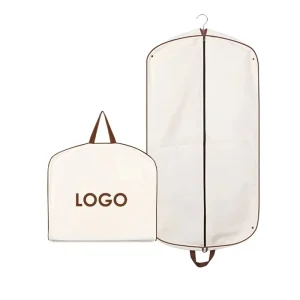 Heavy Duty Reusable Foldable Garment Bags with UV Print Polyester Stripe Structured Base Zipper Closure Custom Logo
