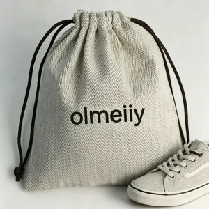 High Density Cotton Shoe Bag Thick Herringbone Drawstring Packaging Bags for Sneakers Clothes