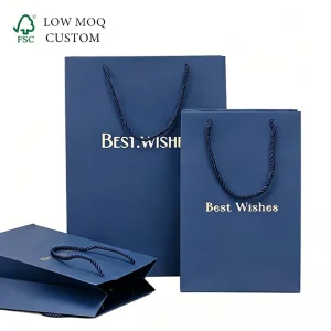 High-End Gold Foil Gift Paper Bags Boutique Watch Clothing Shopping Bags Custom Logo Available