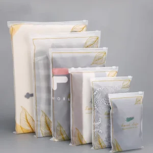 High Grade Zip Lock Bag for Clothing Packaging Matt Black Frosted PVC PE Custom Logo Printing