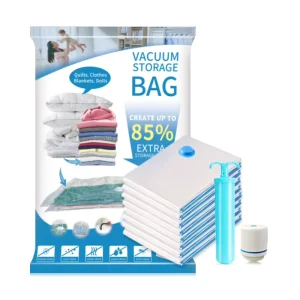 High Quality Classic Multifunctional Eco Friendly Plastic Vacuum Storage Bags with Electric Air Pump for Compressed Clothes