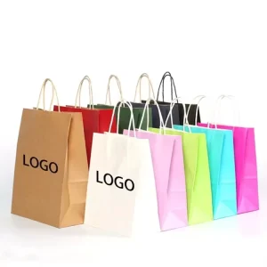 High Quality Colorful Kraft Paper Bags Custom Print with Handles Paper Kraft Bag