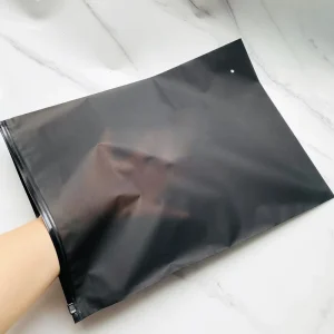 High Quality Custom Biodegradable Black Matte Frosted Zip Seal Ziplock Plastic Packaging Bags for Clothing