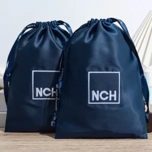 High Quality Glossy Satin Underwear Bag Soft Drawstring Bag Wig Dust Bag Packaging Reusable