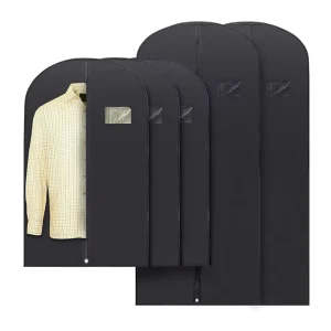 High Quality Large Black Garment Bag Custom Logo Suit Cover for Clothes Dust Cover for Travel Storage High Usage Clothing Bag