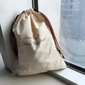 High Quantity Shoes Packaging Handbag Linen Drawstring Cotton Dust Bags