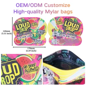 Holographic Custom Packaging Mylar Plastic Bags With PE Material For Retail Brand Promotion And Storage