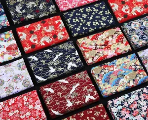 Hot Stamping Fabric Cotton Brocade Fabric Bronzing Japanese Style for Garment Kimono Cloth Kids