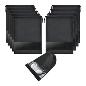 Household Travel Leather Shoes High heeled Shoes Storage Clear Window Beam Drawstring Travel Shoe Bag