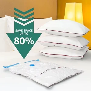 ISO REACH Certified Transparent Bulk Vacuum Bags Blue Valve Flexible Industrial PE PA Pump Storage Foldable for Wardrobe Travel