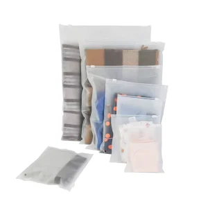 In Stock PE PVC Custom Plastic Poly Bag With Zipper for Clothing Packing