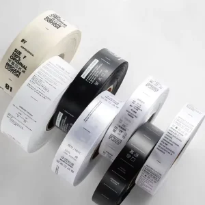 Iron on Care Labels Strong Adhesive Washable Custom Fabric Clothing Content Labels for Garments