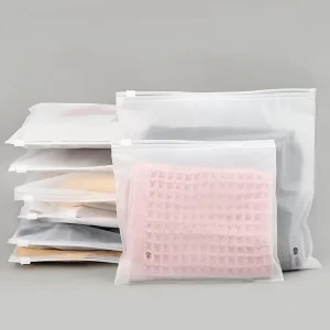 JM5 Zip Lock Clothing poly mailer Bags polybag with suffocation warning frosted Zipper Custom clothing bag