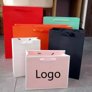 Jewelry Boutique Paper Bag with logo Portable Clothing Shopping Bags Vendor