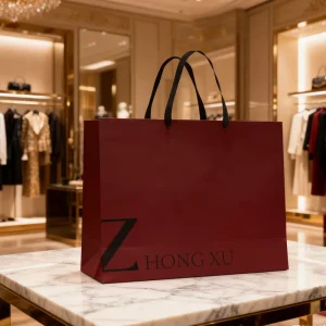 Korean Clothing Store Tote Bag Personalized Gift Bag Printing Fashion Coated Paper Eco Friendly Reusable Customization