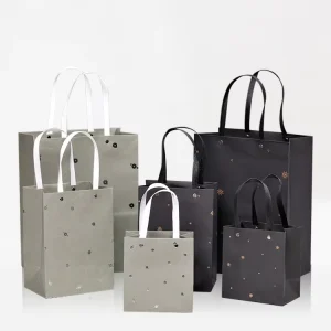 Korean Packaging Bags Printed Logo Gift Bags Custom High-grade PVC Rivet Paper Bag