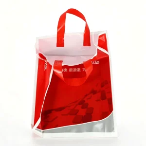 LDPE Soft Loop Handle Bag Factory Supply Custom Print Logo Reusable Plastic Shopping Bag