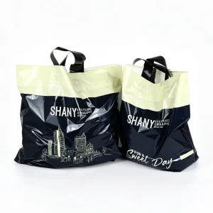 LDPE Soft Loop Handle Plastic Shopping Bag Factory Price Custom Logo Reusable Clothing Gift Bag