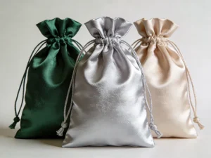 Lace covered drawstring gift storage bag Simulated silk jewelry drawstring bag