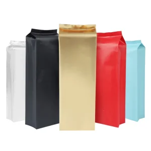 Laminated Packaging Food Grade Waterproof Plastic Mylar Back Sealed Side Gusset Bags with Tear Notch