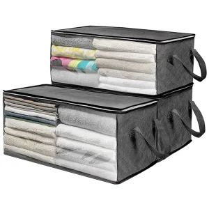 Large Capacity Clear Window Folding Quilt Storage Bag Organizer for Bathroom Bedding Blanket Clothes Storage