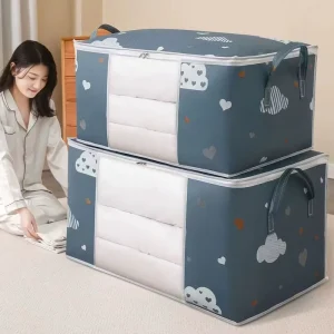 Large Capacity Eco Friendly Non Woven Fabric Dustproof Moisture Proof Foldable Storage Bag for Bedding