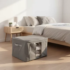 Large Capacity Steel Clothing Organizer Storage Bag for Clothes Bedding Home Use Foldable Eco Friendly Non Woven Fabric