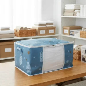 Large Eco-Friendly Steel Frame Clothes Storage Bag Organizer Collapsible Durable Storage for Clothing and Bedding