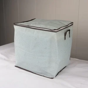 Large Lightweight Durable Non Woven Fabric Eco Friendly Foldable Laundry Storage Bag with Integrated Handles White