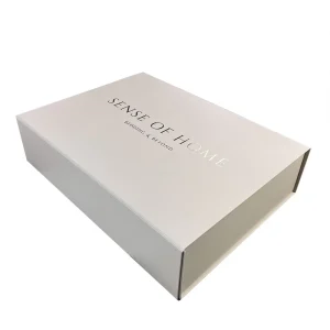 Large Magnetic Rigid Flat Cardboard Gift Packaging Box with Matt Lamination Recyclable Beige Color for Socks and Apparel