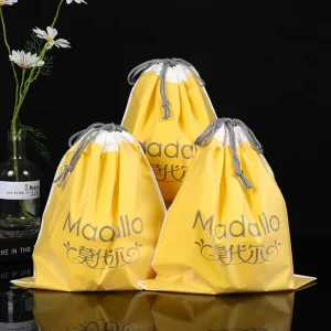 Large Plastic Drawstring Bag with Custom Printed Logo PE Plastic Frosted Bags Pouch Gift Packaging Poly Bag for Clothes